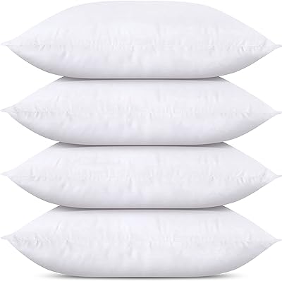 Utopia Bedding Throw Pillows (Set of 4, White), 12 x 20 Inches Pillows for Sofa, Bed and Couch Decorative Stuffer Pillows