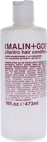 Image of Malin + Goetz Cilantro conditioner - residue-free, lightweight scalp treatment. conditions, detangles, balances pH, intensely hydrates. tames frizz for all hair types. vegan & cruelty-free