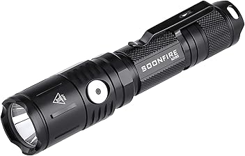 Image of soonfire MX65 Tactical Flashlight 1060 Lumens Built-in a Fast Charging Rechargeable LED Handheld Flashlights 5 Brightness Waterproof Flashlight