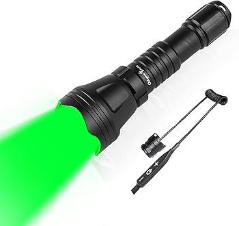 Image of Odepro KL52 Zoomable Predator Hunting Flashlight Green Hog Light Focus Adjustable Varmint Lights with Stepless Dimming Pressure Switch