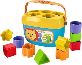 Fisher-Price Stacking Toy Baby’s First Blocks Set of 10 Shapes for Sorting Play for Infants Ages 6+ Months