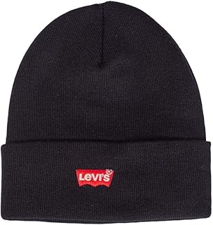 Levi's Herren Red Batwing Embroidered Slouchy Beanie Strickmütze