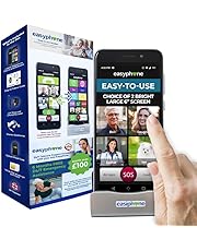 Easyphone Unlocked Smartphone for Elderly with Tabletop Charger, WhatsApp, Loudspeaker, GPS, Bluetooth - UK Company 12 Month 247 Support - Works on All Networks - SOS Response | Smart Phone for All