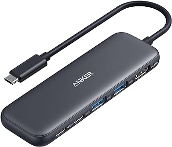 Image of Anker 332 USB-C Hub (5-in-1) with 4K HDMI Display, 5Gbps - and 2 5Gbps USB-A Data Ports and for MacBook Pro, MacBook Air, Dell XPS, Lenovo Thinkpad, HP Laptops and More