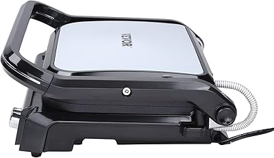 VEVOR 7 IN 1 Electric Contact Grill,1800W Indoor Panini Press Griddle,Stainless Steel Teppanyaki Grill with Nonstick&Removable Iron Plate, 0-446℉ Adjustable Temp Control,LCD Display,110V