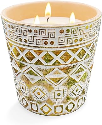 Citronella Candle, 20 oz - Coarse Ceramic 3 Wick Large Candle Outdoor Indoor Citronella Scented Candle, Made with a Blend of Natural citronella Oil and Soy Wax