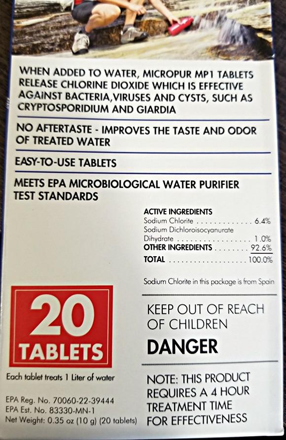 MicroPur1 (MP1) Chlorine Dioxide - exactly what we were looking for -- difficult to find!