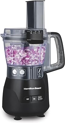 Hamilton Beach Stack & Snap 4-Cup Mini Food Processor & Vegetable Chopper, 250 Watts, for Slicing, Shredding, and Puree, Black (70510)