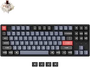 Keychron K8 Pro QMK/VIA Wireless Mechanical Keyboard, Hot-Swappable Aluminum Frame TKL Custom Programmable Keyboard with RGB Backlit, Gateron G Pro Brown Switch for Mac Windows Linux