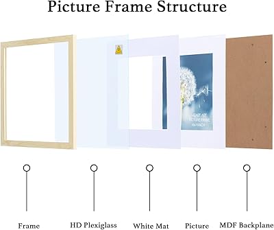 HEART ART 10x10 Natural Wood Picture Frame Set of 9,Display Pictures 6x6 with Mat or 10 x 10 without Mat,Multi Collage Gallery Square Photo Frames for Wall