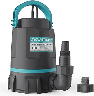 Aquastrong Sump Pump 1 HP Submersible Water Pump Thermoplastic Portable Utility Pump 4500 GPH High Flow Water Removal for ...