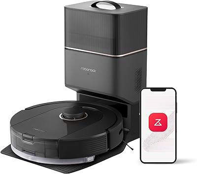 roborock S8+ Robot Vacuum, Sonic Mop with Self-Empty Dock, Stores up to 60-Days of Dust, Auto Lifting Mop, Ultrasonic Carpet Detection, 6000Pa Suction, Black