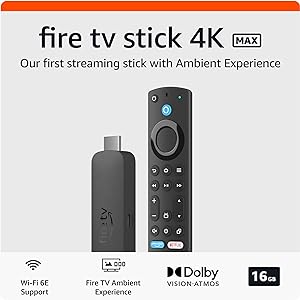 Amazon Fire TV Stick 4K Max streaming device, supports Wi-Fi 6E, free &amp; live TV without cable or satellite
