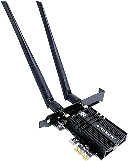 SYONCON WiFi 6E AXE5400 PCIe WiFi Card Intel AX210 Chipset with Bluetooth 5.3 Tri-Band 2.4G/5G/6GHz 5374Mbps PCI Express W...