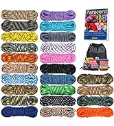 MONOBIN Paracord 550 Combo kit, 24 Colors 10ft Paracord Rope with Instruction, Multifunction Para...