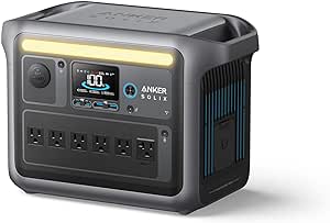 Anker SOLIX C1000 Portable Power Station, 1800W (Peak 2400W) Solar Generator, Full Charge in 58 Min, 1056wh LiFePO4 Battery for Home Backup, Power Outages, and Outdoor Camping (Optional Solar Panel)
