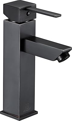 ANZZI Pygmy Series Single Hole Bathroom Faucet in Oil Rubbed Bronze | Singular Lever Handle Bathroom Sink Faucet | 5.51 in. L x 2.01 in. W x 8.46 in. H | L-AZ112ORB