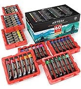 Arteza Watercolor Paint, Set of 60 Colors/Tubes (12 ml/0.4 US fl oz) with Storage Box, Rich Pigme...