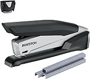 Bostitch Office Executive 3 in 1 Stapler, Includes 210 Staples and Integrated Staple Remover, One Finger Stapling, No Effort, 20 Sheet Capacity, Spring Powered Stapler, Black/Gray (INP20)