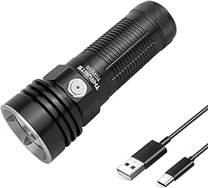 ThruNite TC20 V2 Handheld Flashlight High 4068 Lumen, USB C Rechargeable Waterproof LED Flashlight, 299 Meters Throw Bright Outdoor Light - Black CW