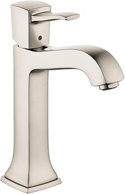 hansgrohe Metropol Classic Classic 1-Handle 1 9-inch Tall Bathroom Sink Faucet in Brushed Nickel, 31302821