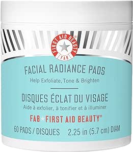 First Aid Beauty Facial Radiance Pads – Daily Exfoliating Pads with AHA that Help Tone &amp; Brighten Skin – 60 Count