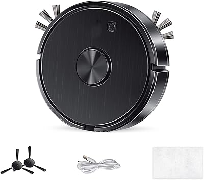 GeRRiT Robot Vacuum Cleaner with Humidifier Spray, 2 in 1 Spray Humidifier Vacuum Self-Charging Robotic Vacuum Cleaner Robot Vacuum with Humidifier (Color : Black)