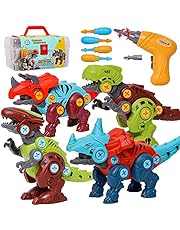 Jaoxikai Take Apart Dinosaur Toy,Educational Building Dinosaur Toy for 3 4 5 6 7 Year Old Kid Boy Girl,STEM Toy Birthday Gift Children Learning Construction Toy with 1 Electric Drill&amp;4 Hand Drill Tool