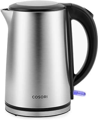 COSORI Electric Kettle, Cool-Touch Double Wall Stainless Steel Insulated, Automatic Shut Off & Boil-Dry Protection, Durable Tea Kettle Boiler & Heater, 1.5L/1500W, Silver