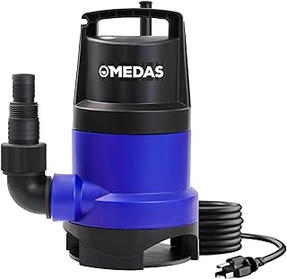 MEDAS 1HP 3434 GPH Sump Pump Submersible Clean/Dirty Water Pump Portable Utility Pump with 16.4ft Cord for Swimming Pool G...