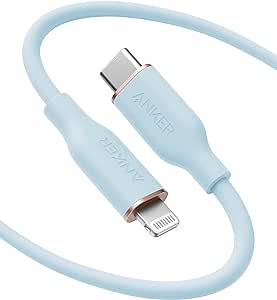 Anker USB-C to Lightning Cable, 641 Cable (Misty Blue 6ft), MFi Certified, Powerline III Flow Silicone Fast Charging Cable for iPhone 13 13 Pro 12 11 X XS XR 8 Plus (Charger Not Included)