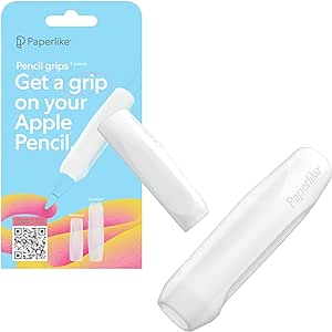 Paperlike&#39;s Pencil Grips for Apple Pencil 1st &amp; 2nd Generation, USB-C &amp; Pro - Set of 2 - Comfort &amp; Precision (Transparent)