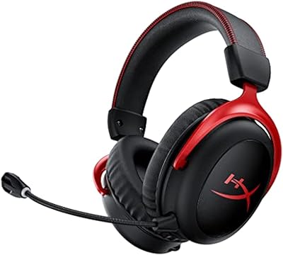 HyperX Cloud II Wireless -Gaming Headset for PC, PS5, PS4, Long Lasting Battery Up to 30 Hours, DTS® Headphone:X®Spatial Audio, Memory Foam, Detachable Noise Cancelling Microphone with Mic Monitoring