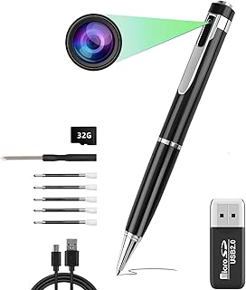 Spy Pen Camera, Record Video & Photos, Black (with 32GB SD Card)