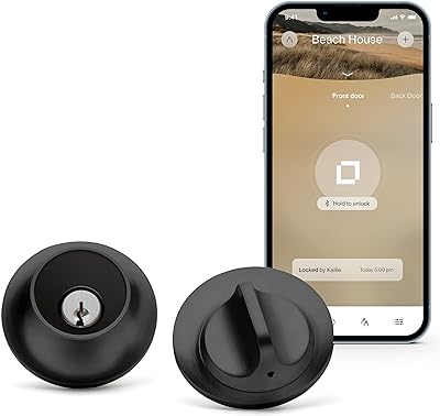 Level Home Inc Level Lock Smart Lock, Keyless Entry, Smartphone Access, Bluetooth Enabled, Works with Apple HomeKit - Matte Black