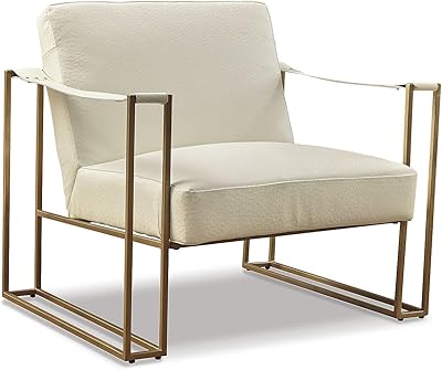 Signature Design by Ashley Kleemore Eclectic Upholstered Accent Chair, Beige & Gold