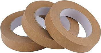 Image of Lichamp 3 Pack Brown Painters Tape 1 inch, Brown Masking Tape 1 inch x 55 Yards x 3 Rolls (165 Total Yards)