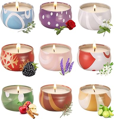 Scented Candles Gift Set, 9 Packs Soy Wax Candles for Women Mom on Mother's Day, Birthday Gifts for Women Mom Best Friends Sister Colleague