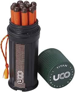 UCO Titan Stormproof Match Kit with Waterproof Case, Replacement Strikers and 12 Matches