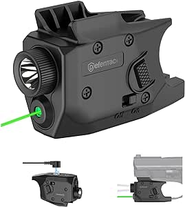 Defentac Combo is Compatible with P365/ X/XL (No X-Macro)/ M&amp;P Shield &amp; Plus 9mm/.40 (No EZ) / Standard Pic-Rail, Red/Green/Blue, Rechargeable