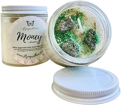 6 OZ Money & Abundance Intention Crystal Candle