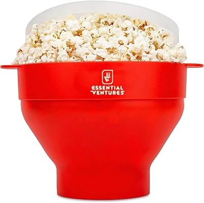 Popcorn Popper - Silicone Microwave Collapsible Popcorn Popper - Red Popcorn Popper Bowl - Summer Popcorn Gift