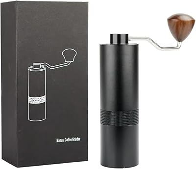 DelmoreShop Black Manual Coffee Grinder - Manual Burr Grinder, Portable Coffee Grinder Manual - Espresso Hand Grinder Coffee - Manual Coffee Bean Grinder - Hand Coffee Grinder Burr - Espresso Grinder