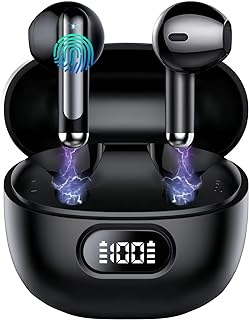 Bluetooth Earbuds Wireless 5.3 LED Display Headphones with ENC Mic,40H Bluetooth Earphones in Ear Deep Bass Stereo Sound,M...