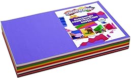 Construction Paper Pack, 10 Assorted Colors, 12 inches x 18 inches, 300 sheets, heavyweight construction paper, crafts, art, kids art, painting, coloring, drawing, creating, arts and crafts