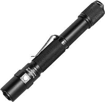 ThruNite LED Flashlight Neutral White, Archer 2A V3 450 Lumens Portable EDC AA Flashlight with Lanyard, IPX8 Water-Resistant Dual Switch Outdoor Light for Hiking, Camping, Everyday Use - Black NW