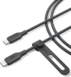 Anker USB C to C Charger Cable (240W, 6ft), Bio-Braided for iPhone 15/15 Plus/ 15 Pro/ 15 Pro Max, MacBook Pro 2020, iPad Pro 2020, iPad Air 4, Samsung Galaxy S23 (Phantom Black)