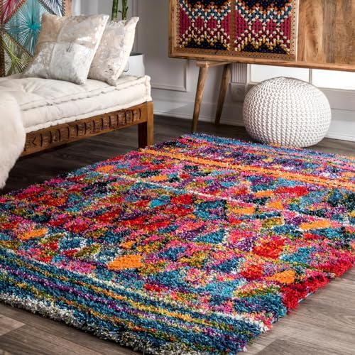 nuLOOM Leisha Moroccan Shaggy Area Rug, 8x10, Multi