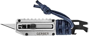 Image of Gerber Gear Prybrid X Utility Knife with Pry Bar - No. 11 Exacto Knife Blade - Multi-Tool Pocket Razor Knife with Paracord - EDC Knife, Urban Blue