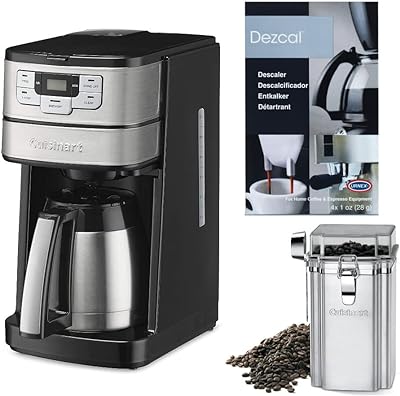 Cuisinart Blade Grind and Brew 10-Cup Thermal Carafe Coffeemaker Bundle with Canister and Descaling Powder (3 Items)